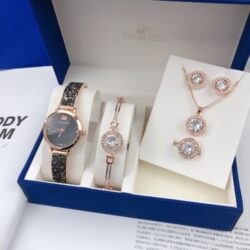 Swarovski Women’s Wrist Watch With Bracelet, And Ring